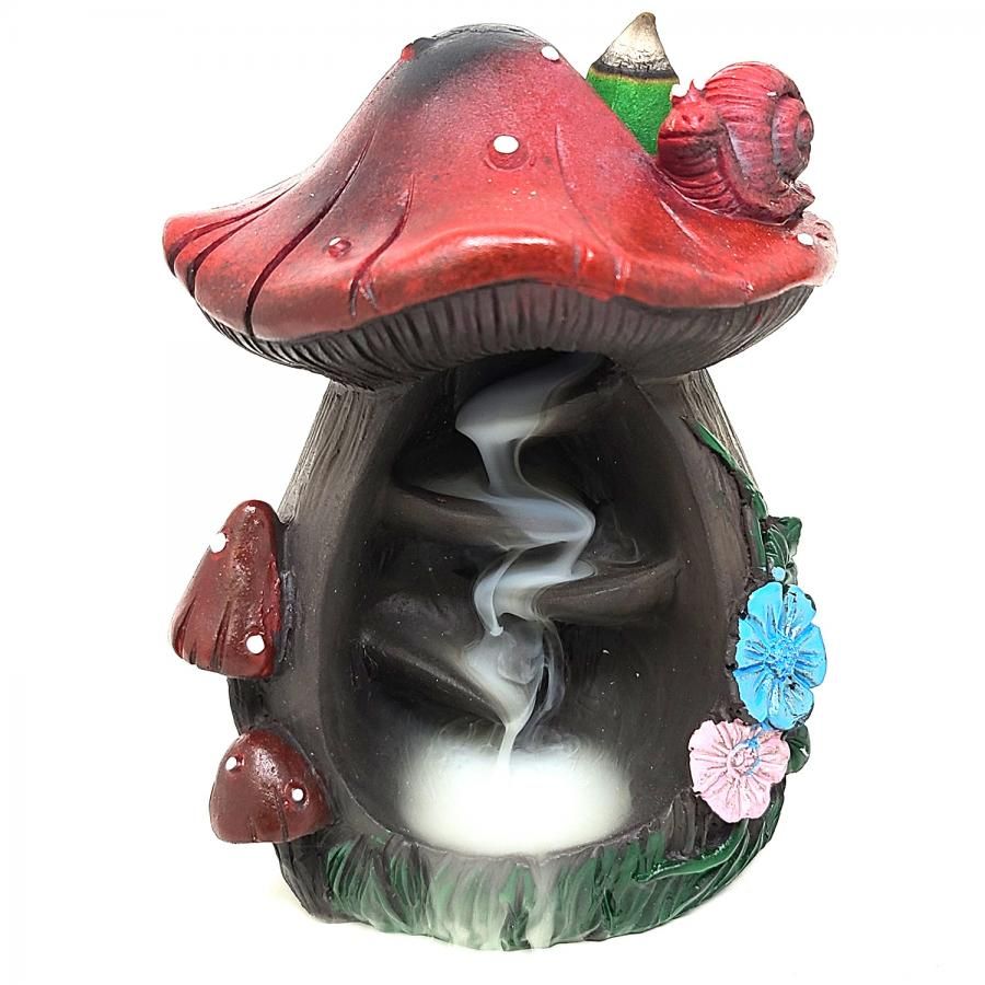 5&quot; Mushroom Backflow Cone Incense Burner, SKU BFL-07, UPC 700317301509
