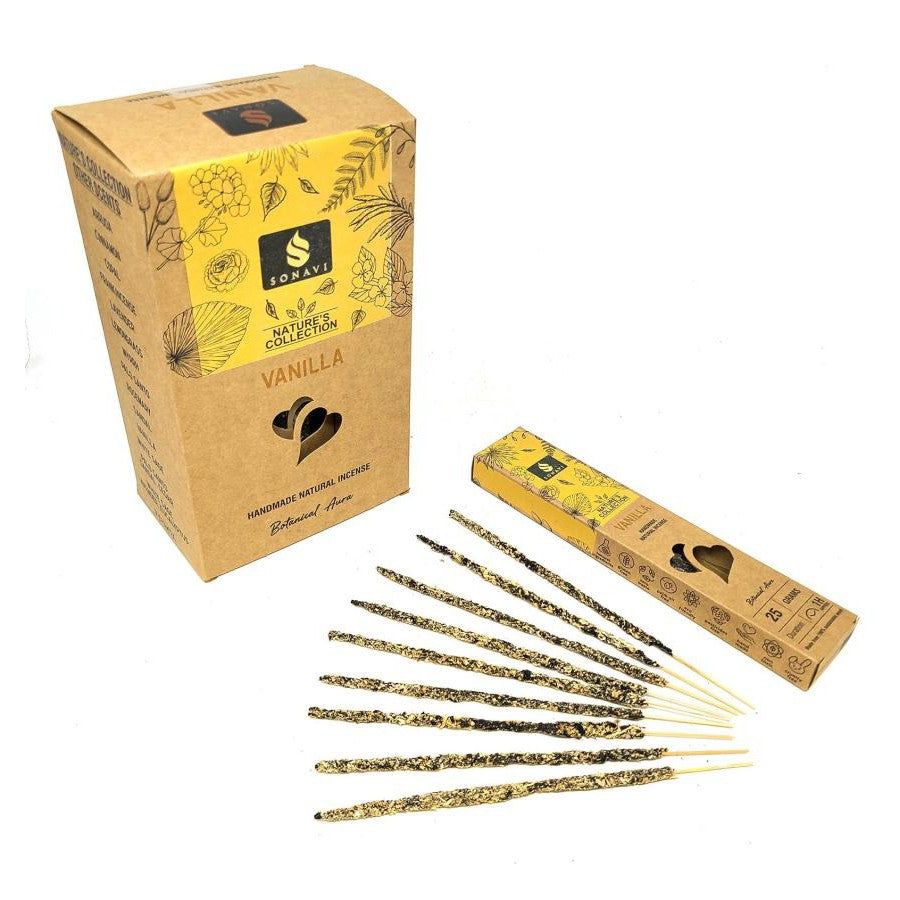 SONAVI Nature Edition Incense Sticks - Vanilla (25 Grams), SKU SA-SR-VN-D12, UPC 700317392156