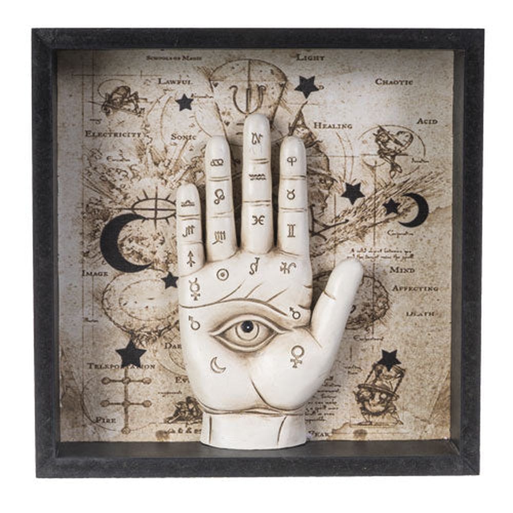 8&quot; Palmistry Wall Plaque in White, SKU PG-14370, UPC 700317059103