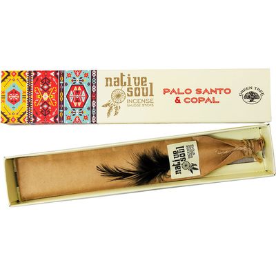 Green Tree Native Soul Incense 15 gram - Palo Santo &amp; Copal, SKU KH-72785-D12, UPC 700317122296