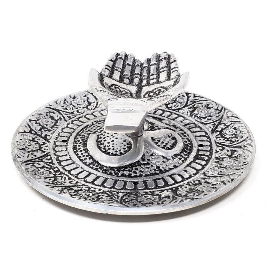 4.5&quot; Metal Tibetian Offering Hand Incense Stick Burner, SKU I05-098-IB12, UPC 700317379584