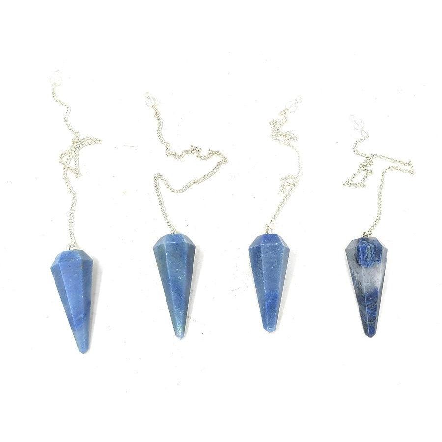 6-Sided Pendulum - Dumortierite, SKU PEND-108, UPC 700317394327