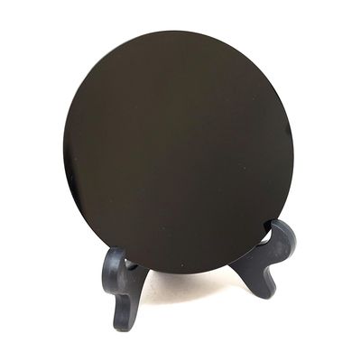3.9&quot; Black Obsidian Scrying Mirror with Stand, SKU I09-SCM-10, UPC 700317381143