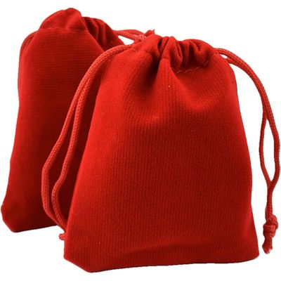 3&quot; x 4&quot; Unlined Velvet Bag - Red, SKU AZ-Bag-23, UPC 700317396727