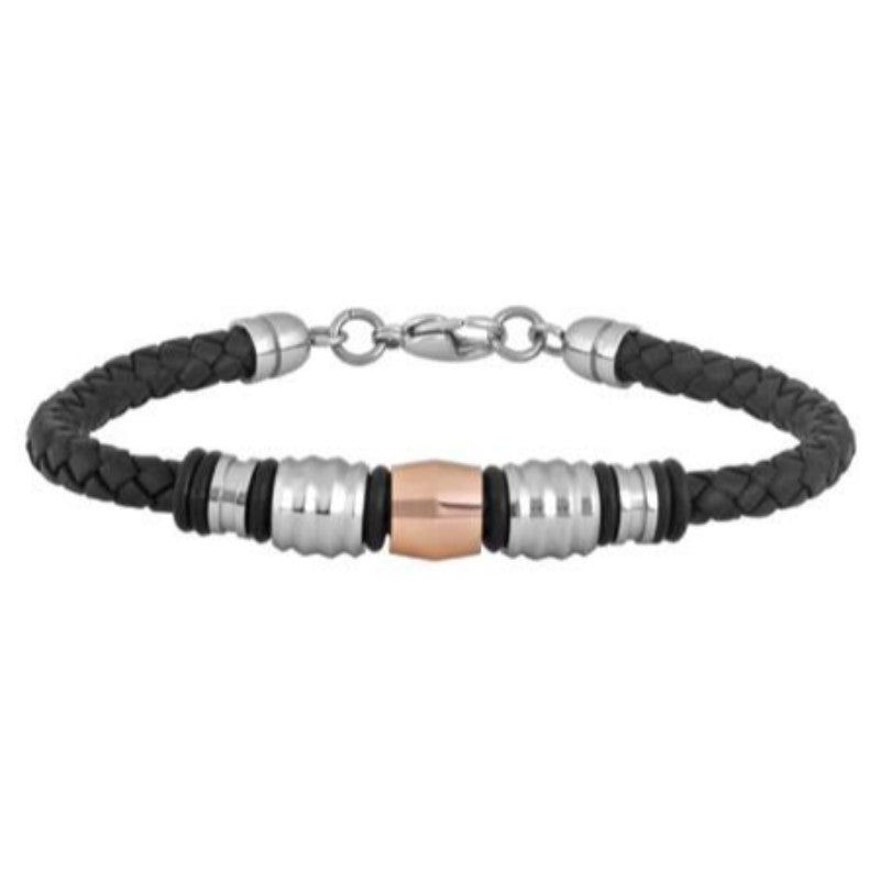 Stellar Braided Leather &amp; Stainless Steel Bracelet, SKU PG-Y2839, UPC 6016022075012
