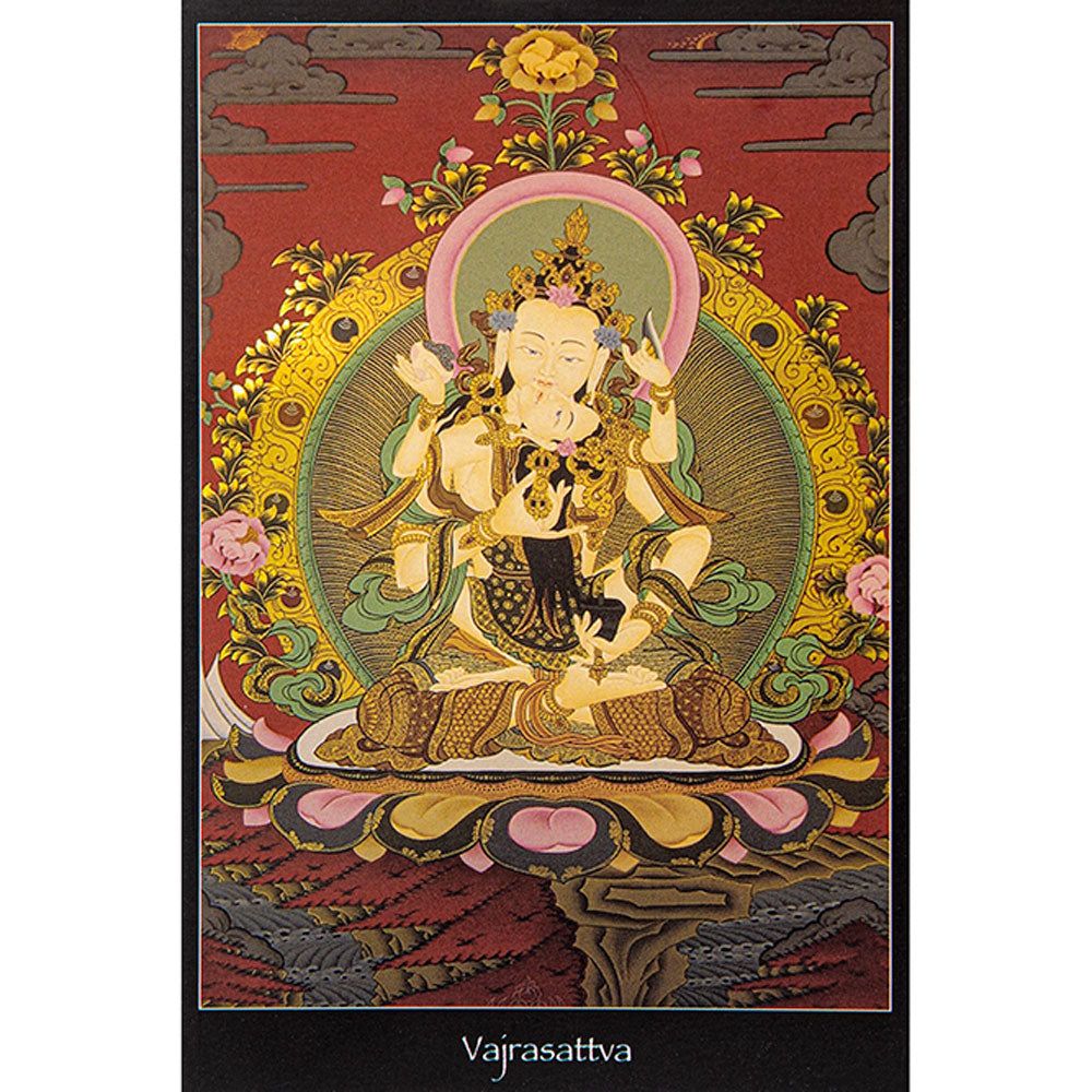 Nepalese Altar Card - Vajrasattva, SKU KH-10305, UPC 700317121817