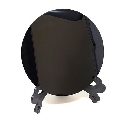 11.8&quot; Black Obsidian Scrying Mirror with Stand, SKU I09-SCM-30, UPC 700317381198