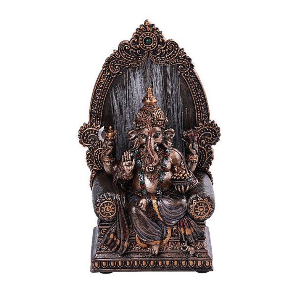 9.75&quot; Hindu Statue - Seated Ganesha Fiber Optic, SKU PG-13143, UPC 700317053736
