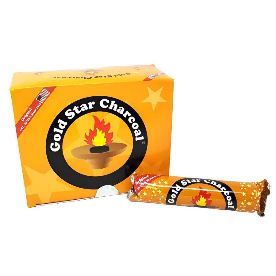 Gold Star 33 mm Charcoal (100 Tablets), SKU B07-02-ccoal-F9H, UPC 700317379676