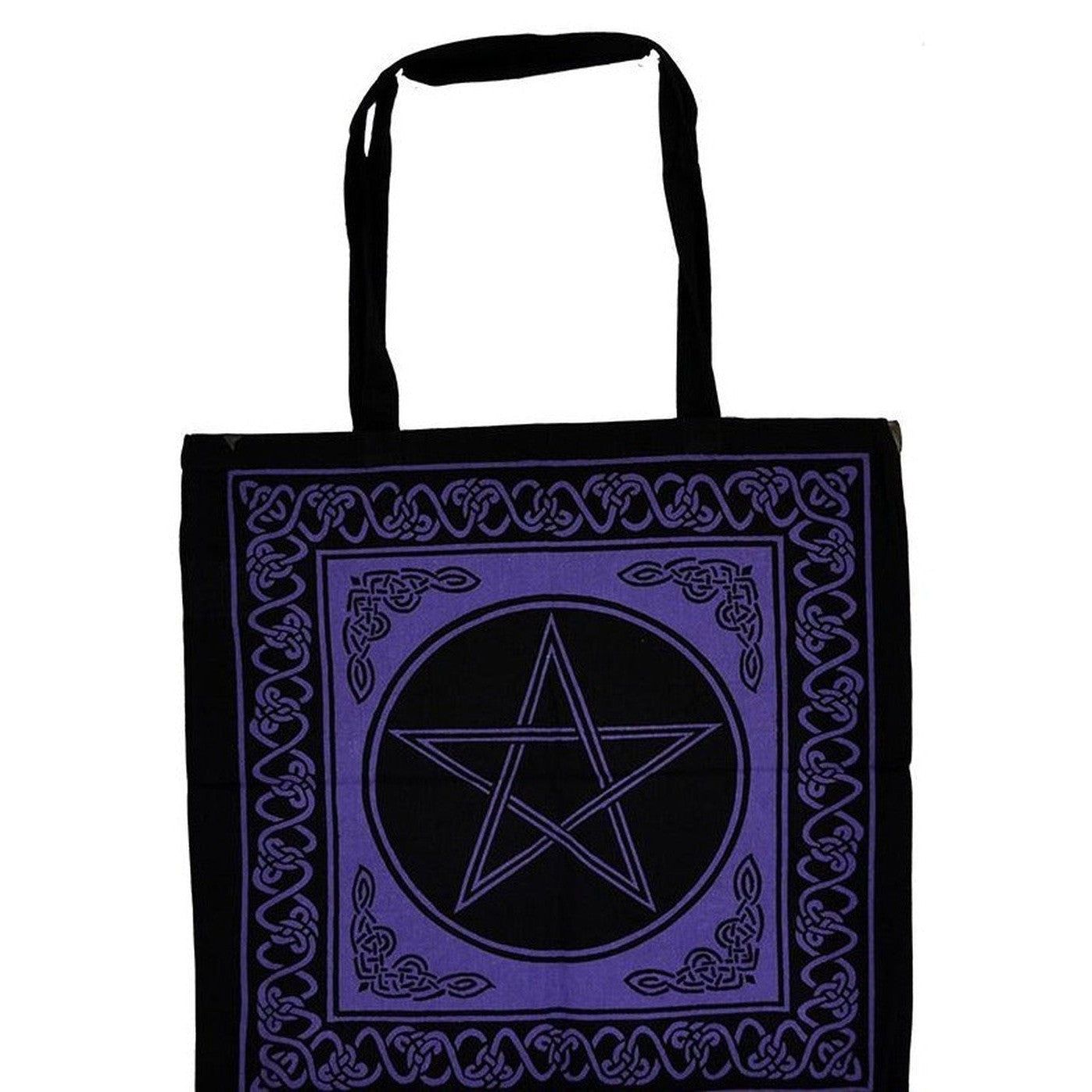 18&quot; x 18&quot; Pentagram Purple &amp; Black Tote Bag, SKU Z001-SC74-WP, UPC 6016202962941