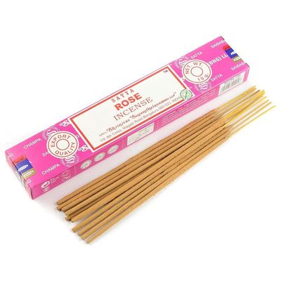 Rose Satya Incense Sticks 15 gram, SKU SURS15, UPC