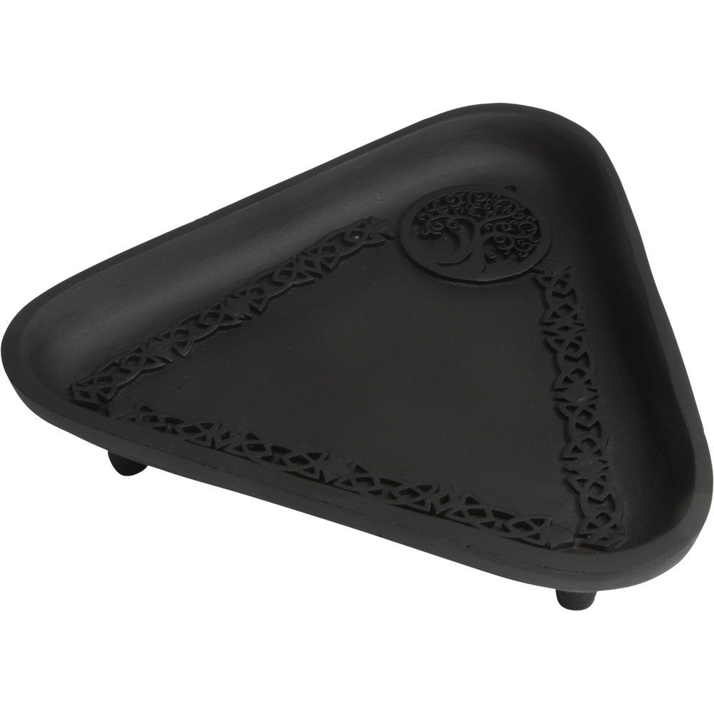 5&quot; Cast Iron Incense Holder Triangle - Tree of Life, SKU KH-89722, UPC 700317124962
