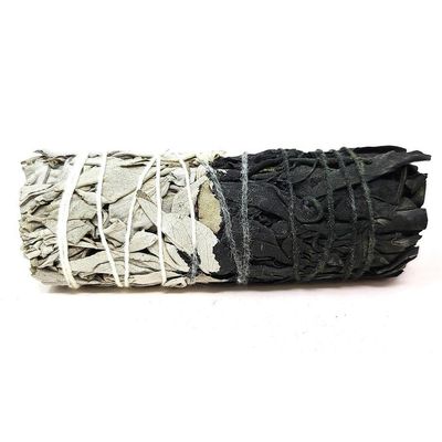 4&quot; Reversible Positive Energy White Sage Smudge Stick (White/Black), SKU L02-24-MS1-N54-Black, UPC …