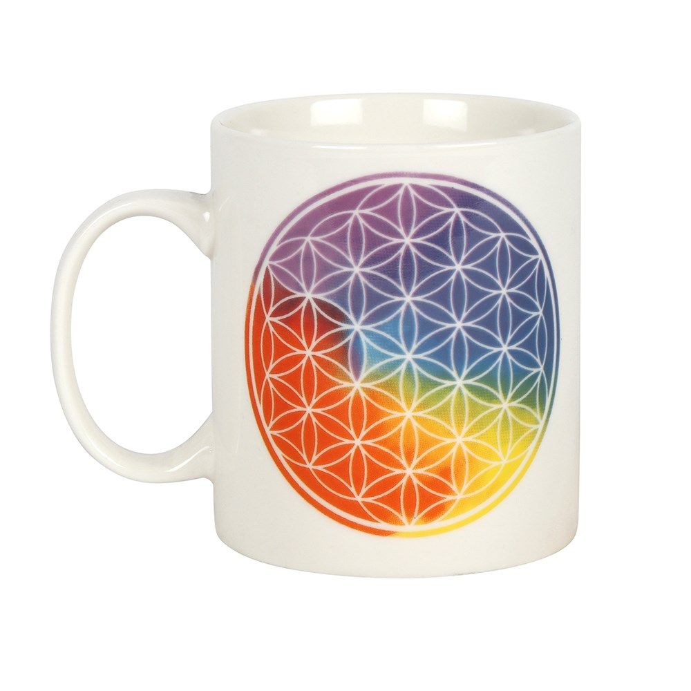 11 oz White Ceramic Mug - The Flower of Life, SKU PG-14397, UPC 700317028826