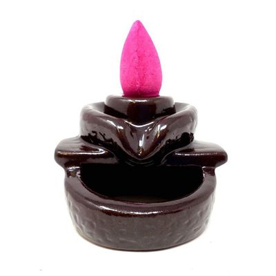 2.5&quot; Ceramic Backflow Incense Burner - Waterfall, SKU BFL-26, UPC 700317309574