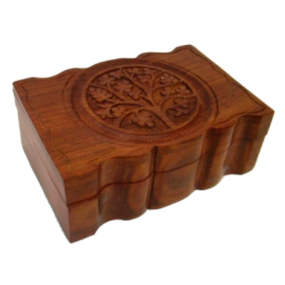 4&quot; x 6&quot; Carved Wood Box - Tree of Life, SKU G07-20-738, UPC 700317314424