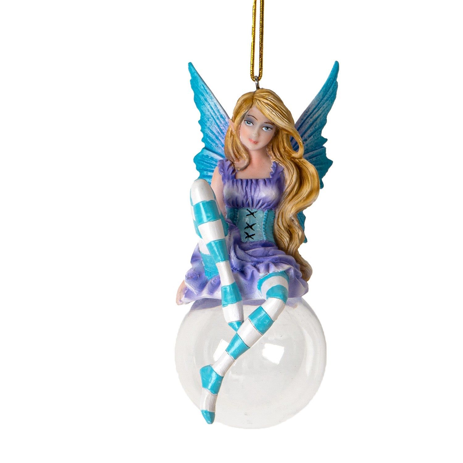 4&quot; Amy Brown Tree Ornament - Hyacinth Bubble Rider Fairy, SKU PG-16104, UPC 700317411345