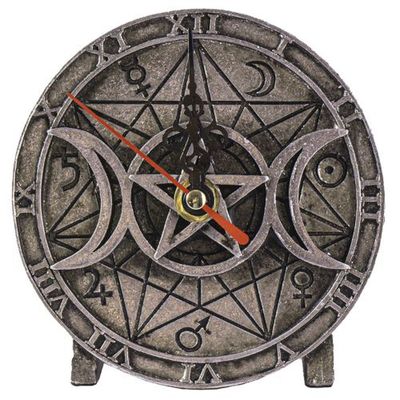 4.7&quot; Wiccan Desk Clock, SKU PG-14054, UPC 700317058816