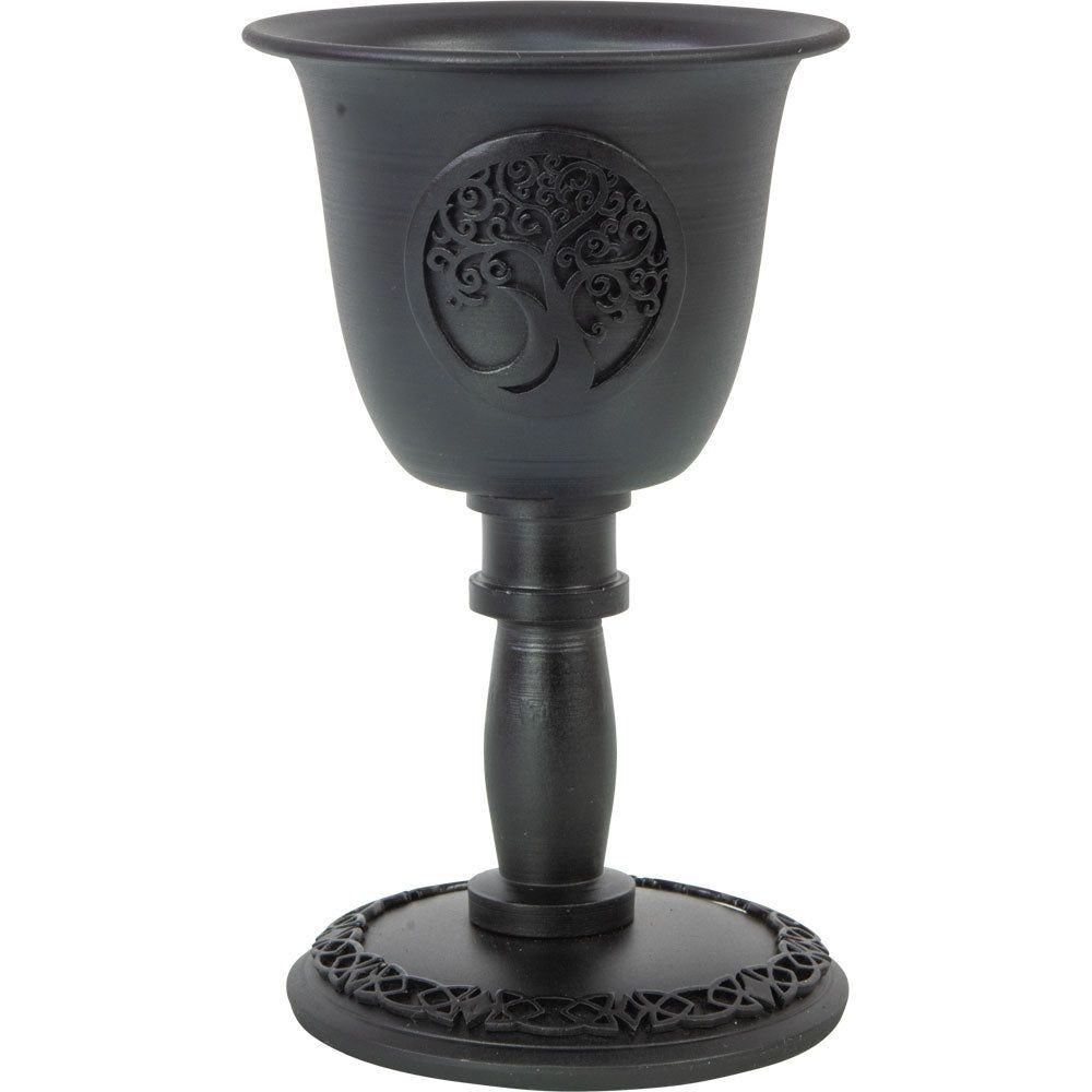 4&quot; Cast Iron Chalice Mini Candle Holder - Tree of Life, SKU KH-03661, UPC 700317067634