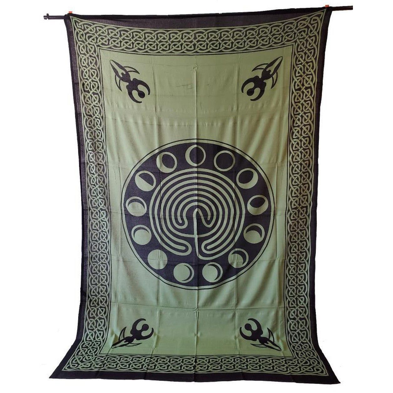 72&quot; x 108&quot; Moon Phase Green Tapestry, SKU CPS-GG, UPC 6016205799797