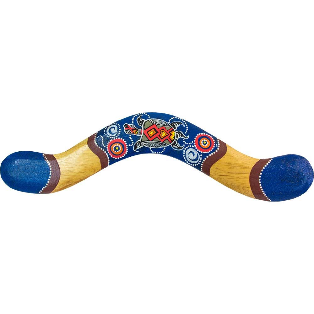 19&quot; Hand Painted Curved Boomerang - Dot Design, SKU KH-31296, UPC 700317388692