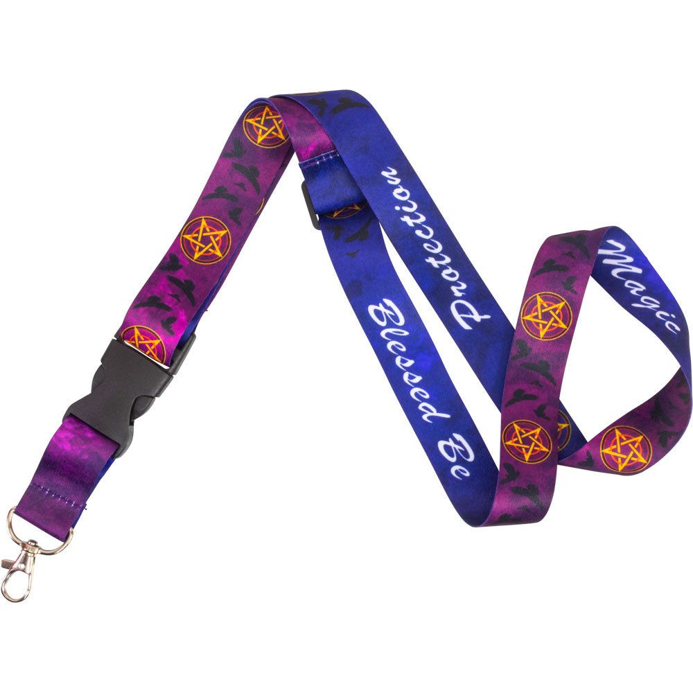 26&quot; Inspirational Adjustable Lanyard - Pentacle &amp; Raven, SKU KH-50607, UPC 700317066903