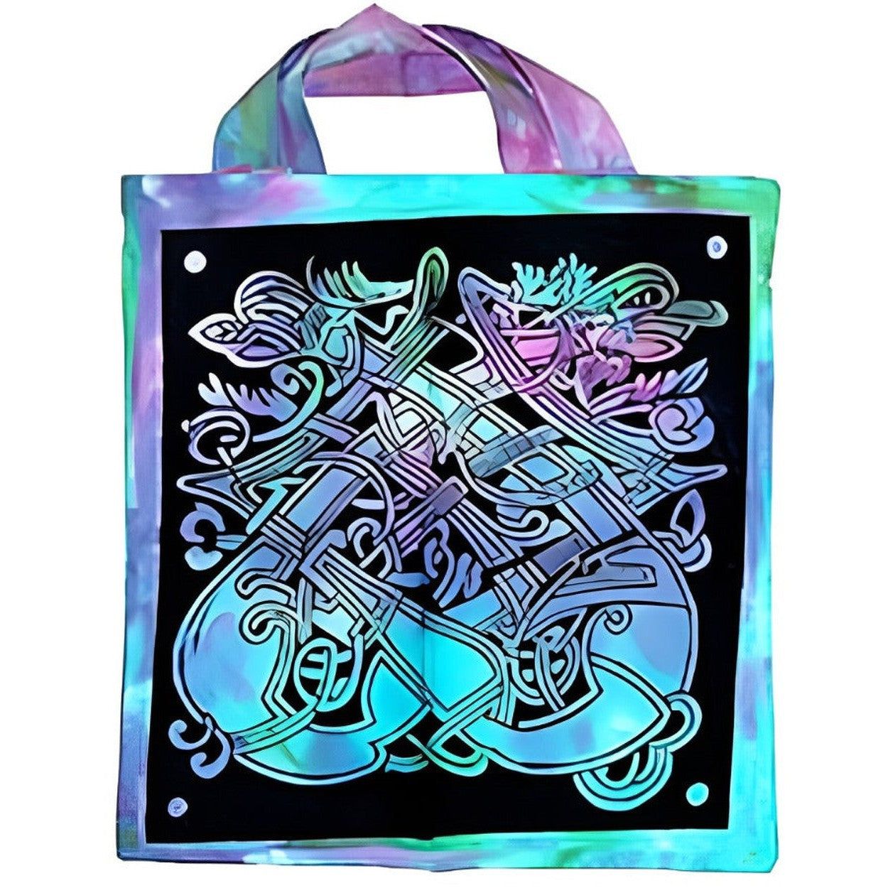 18&quot; x 18&quot; Celtic Dragon Tie Dye Tote Bag, SKU Z028-SC74-Dragon, UPC 6016226749726