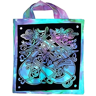 18&quot; x 18&quot; Celtic Dragon Tie Dye Tote Bag, SKU Z028-SC74-Dragon, UPC 6016226749726