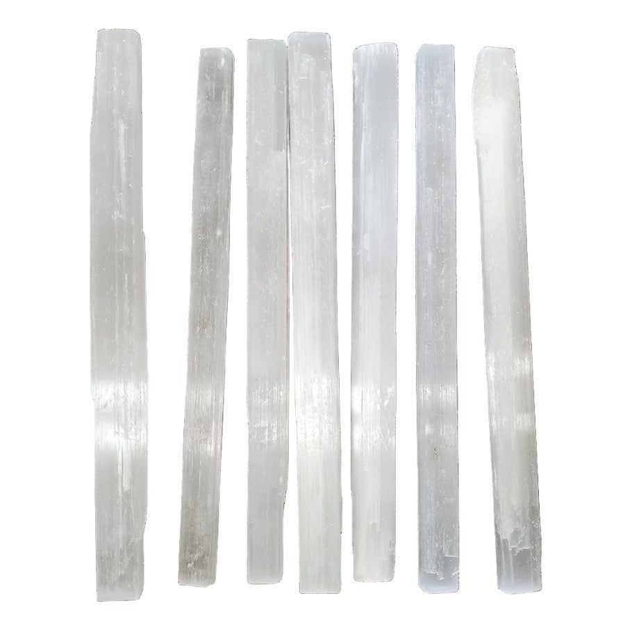 7&quot; Rough Selenite - Sticks (50 Pack), SKU B00-SEL20-50PK, UPC 700317382980