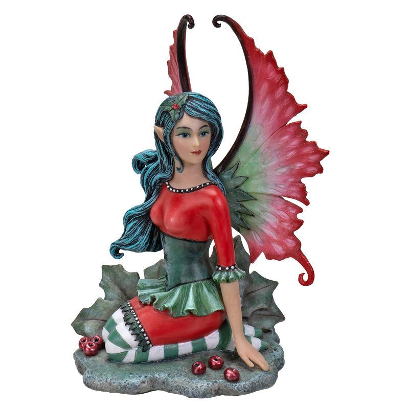 5.25&quot; Fairy Statue - Holly Christmas Fairy, SKU PG-13894, UPC 700317079088