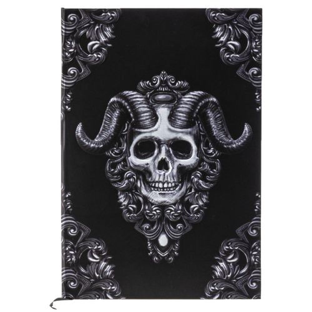 5.5&quot; x 8.25&quot; Hardcover Journal - Embossed Demon Skull, SKU PG-14032, UPC 700317040712