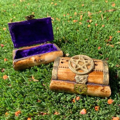 3&quot; x 2&quot; Pentagram Bone Chest, SKU JB47P, UPC 6016214819851