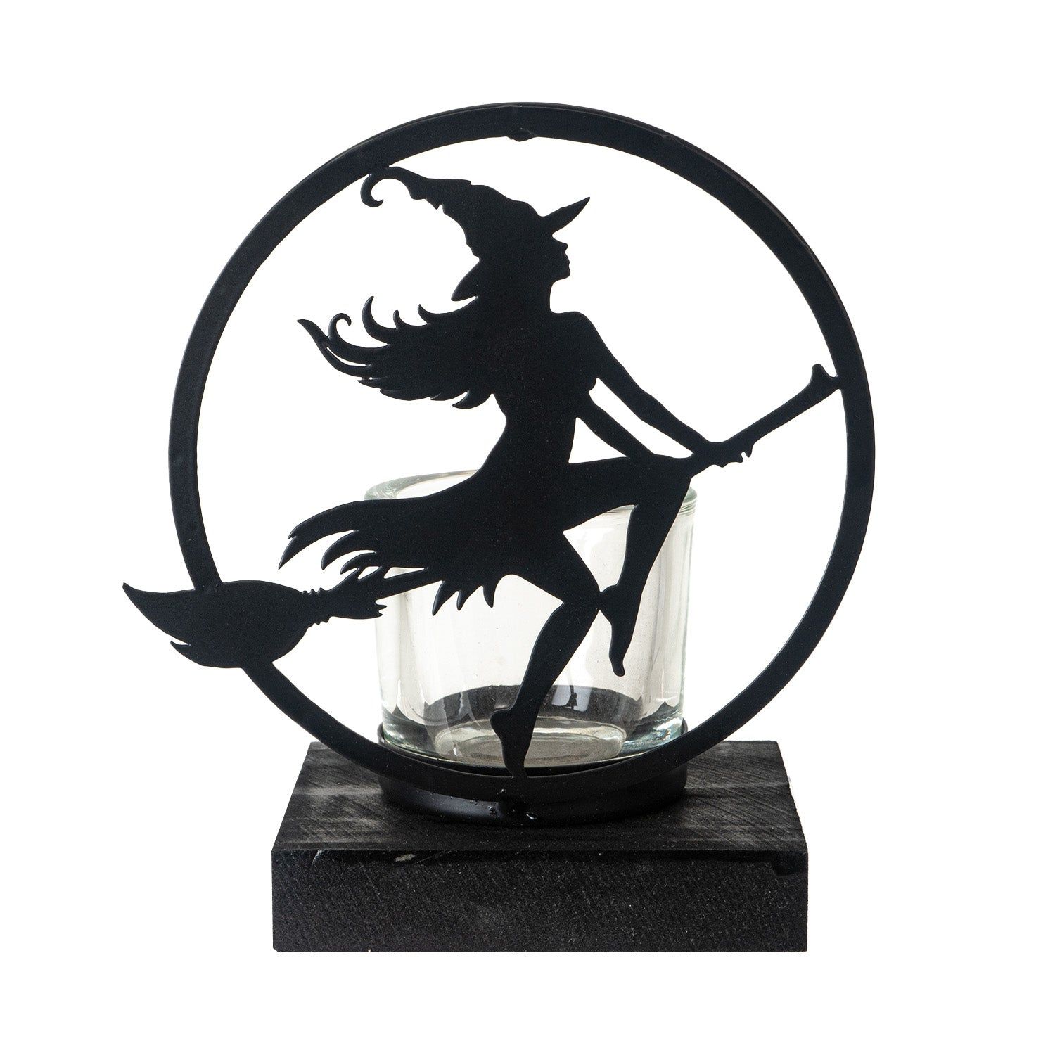 6.25&quot; Witch By Moonlight Tealight Candle Holder, SKU PG-15879, UPC 700317391890