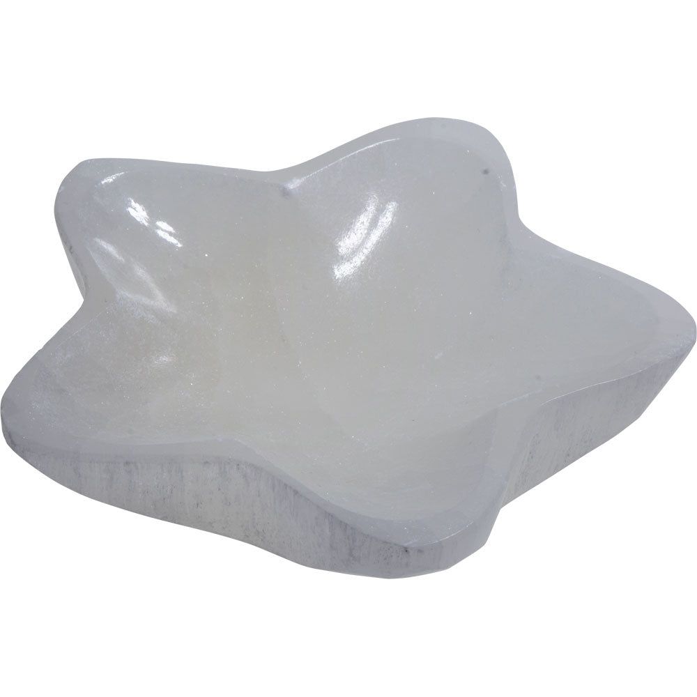 4.5&quot; Gemstone Bowl - Star - Selenite, SKU KH-17727, UPC 700317120704