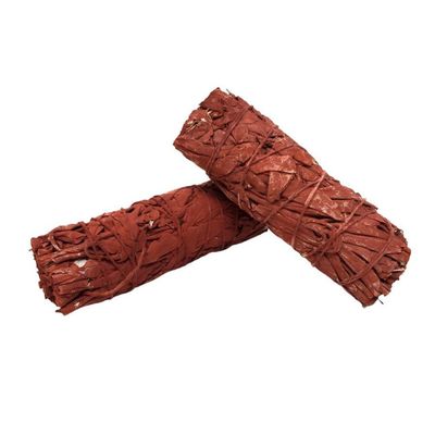 4&quot; Dragon&#39;s Blood &amp; White Sage Smudge Stick, SKU L00-BSW5-DB, UPC 6016203986953