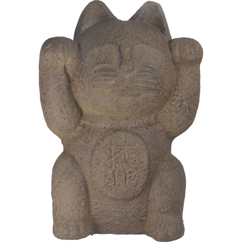 9&quot; Volcanic Stone Statue - Maneki Neko, SKU KH-33902, UPC 700317248385