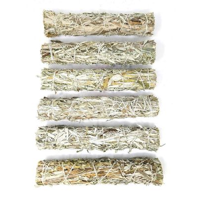 8&quot; Mugwort Black Sage Smudge Stick, SKU S05-BKS8-6PK-1, UPC 6016217660610