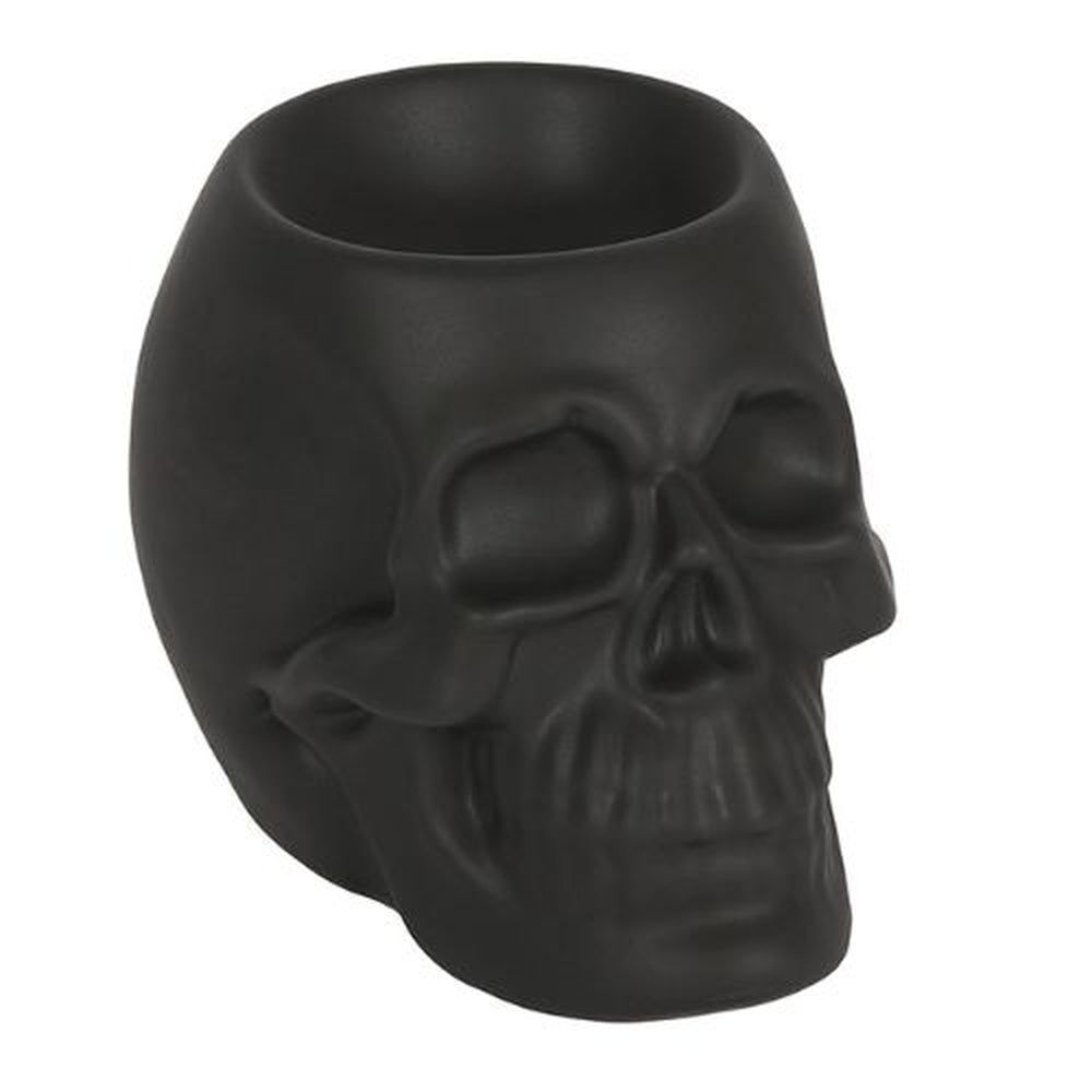 4.75&quot; Ceramic Oil Burner - Black Skull, SKU PG-14044, UPC 700317049838