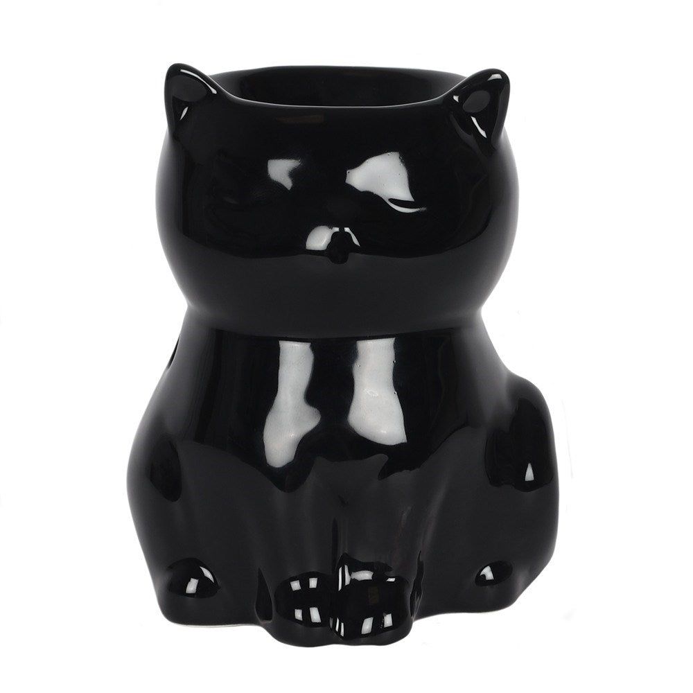 4.7&quot; Ceramic Oil Burner - Black Cat, SKU PG-13842, UPC 700317049777