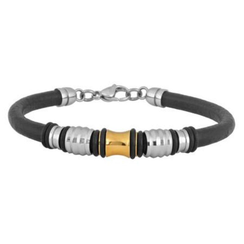 Triumph Smooth Leather &amp; Stainless Steel Bracelet, SKU PG-Y2838, UPC 6016023218203
