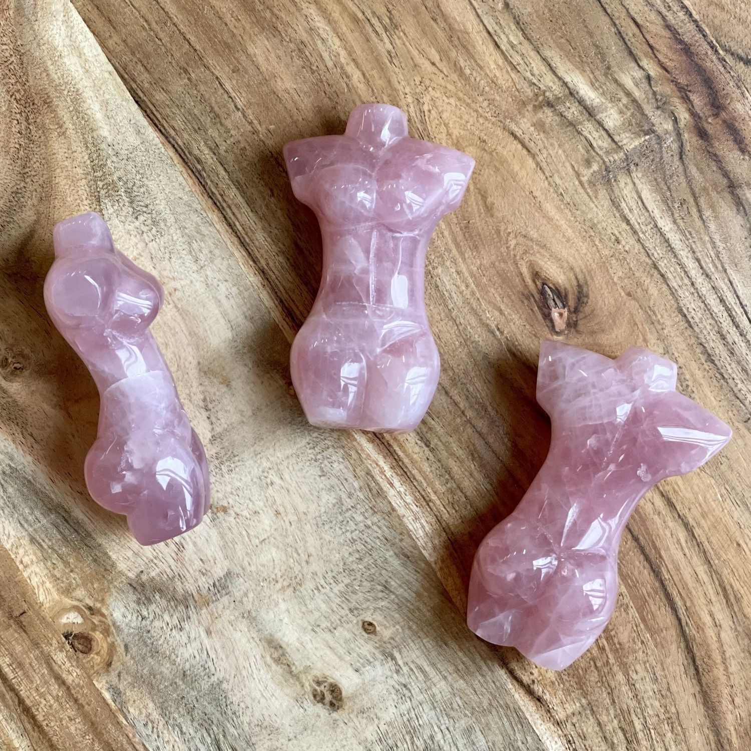 Natural Rose Quartz Hand Carved Female Figure - .54 lbs (4 x 2.5 x 1.5 inch), SKU MP-383, UPC 60160…