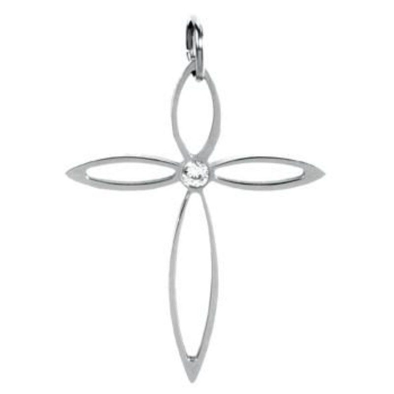 Stone Cross Stainless Steel Pendant, SKU PG-Y2615, UPC 6016001982935
