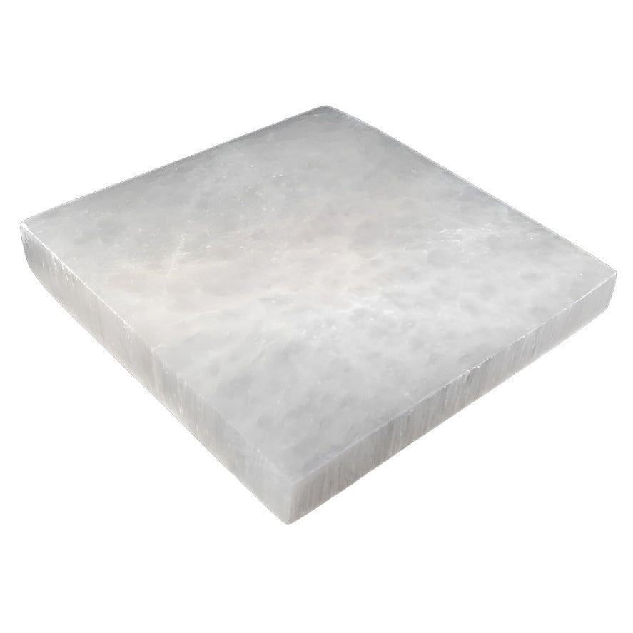 4&quot; Selenite Charging Plate - Square, SKU SEL-FlatSq, UPC 700317305385
