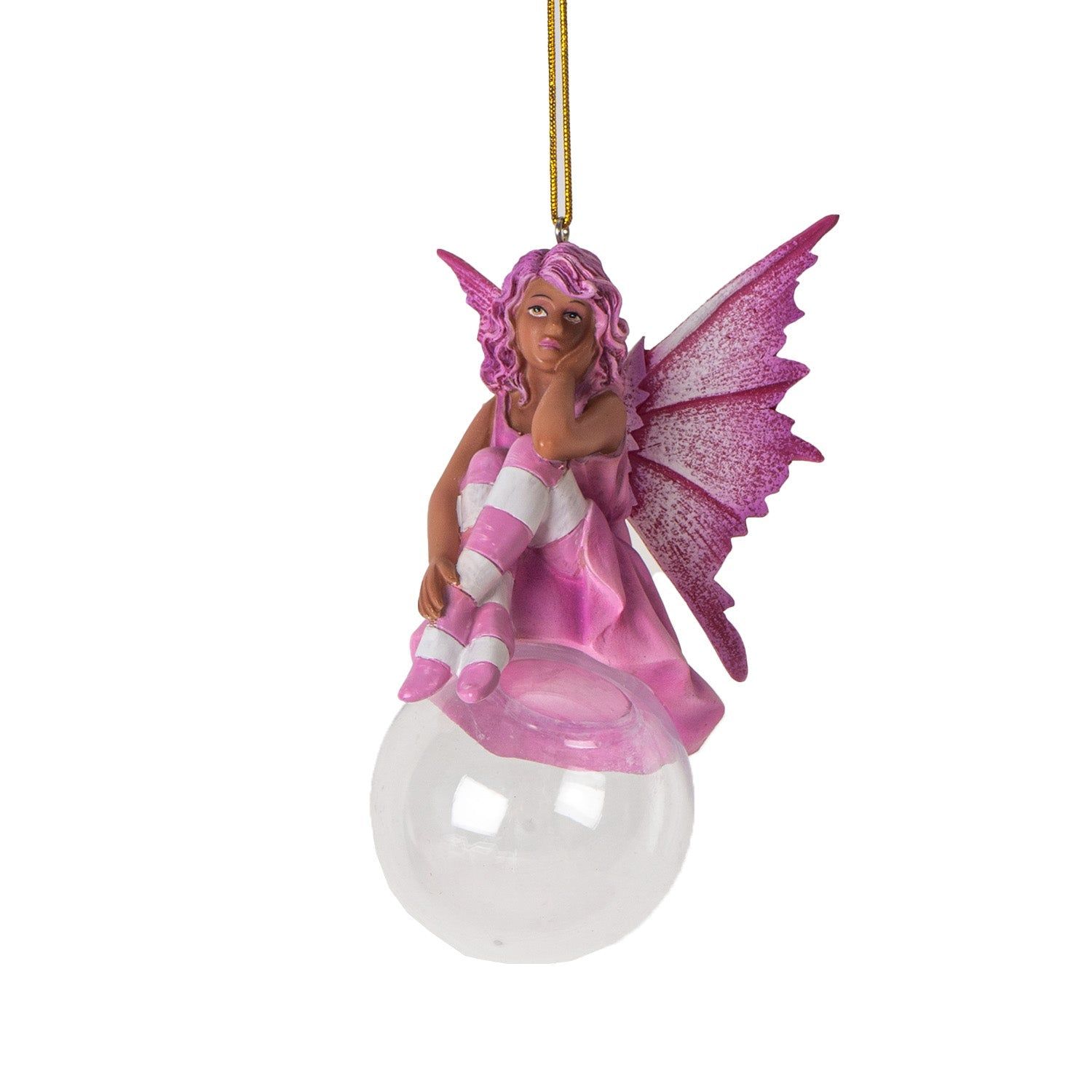 4&quot; Amy Brown Tree Ornament - Peony Bubble Rider Fairy, SKU PG-16101, UPC 700317411314