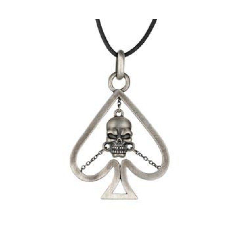 Spade Skull Pendant, SKU PG-Y2477, UPC 6016001024048