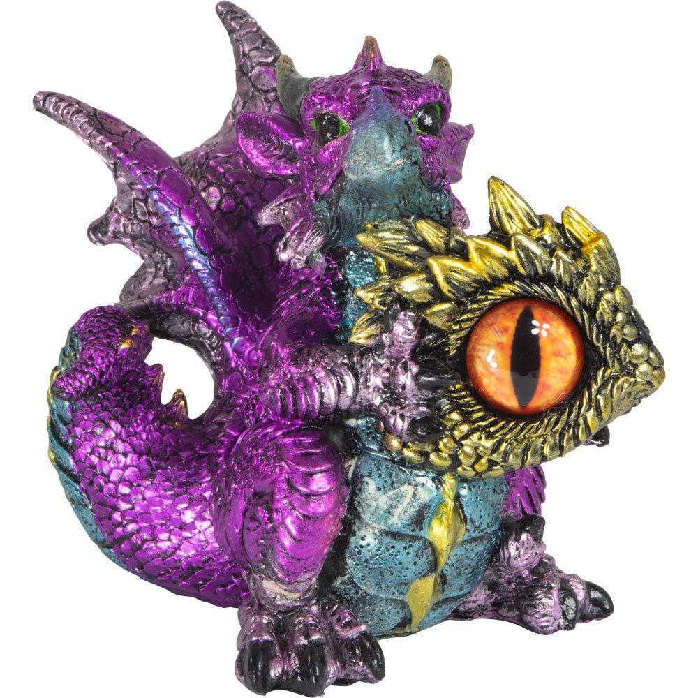 5&quot; Baby Purple Dragon Figurine with Dragon Eye, SKU KH-33483, UPC 700317247579