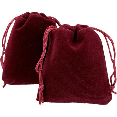 3&quot; x 4&quot; Unlined Velvet Bag - Burgundy, SKU AZ-Bag-15, UPC 700317396666