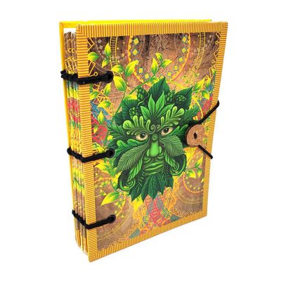5&quot; x 7&quot; Hardcover Parchment Journal - Green Man, SKU KB75-Green Man, UPC 700317302230