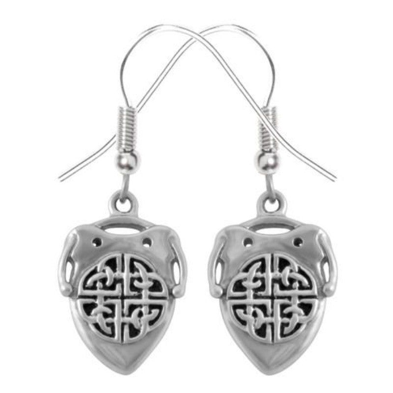 Celtic Shield Stainless Steel Earrings, SKU PG-Y2792, UPC 6016006698657