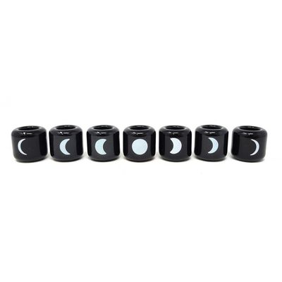 Black Moon Phase Ceramic Chime Candle Holder (Set of 7), SKU CH-MP, UPC 700317301547